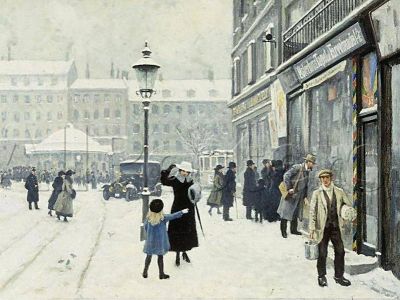 puzzle model Une Rue de Copenhague en hiver