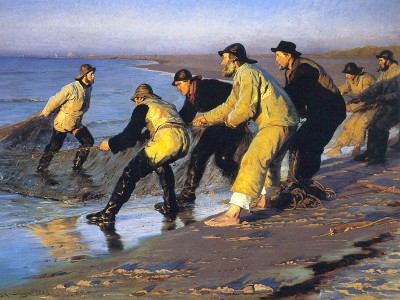 puzzle model Pêcheurs remontant un filet, plage nord de Skagen
