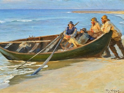 puzzle model Pêcheurs près d'un bateau, Skagen