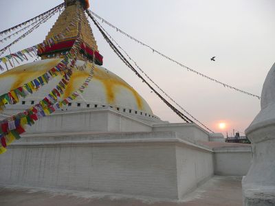 puzzle model Bodnath Stupa At Dawn