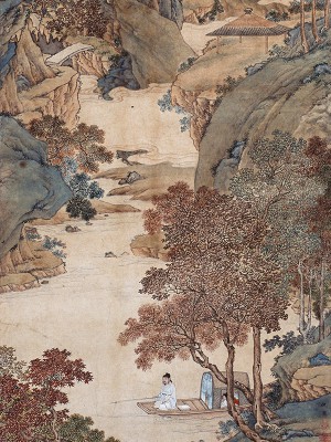 puzzle model Fishing under Chinese Sweet Gums (detail)