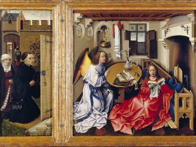 puzzle model The Merod Altarpiece. Central pannel : Annunciation