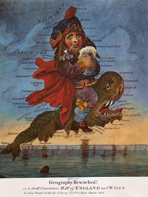 puzzle model Geography Bewitched ! or, a Droll Caricature Map of England