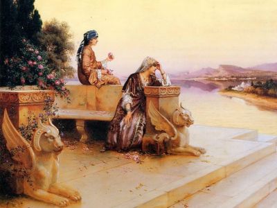 puzzle model Elegant Arab Ladies on a Terrace at Sunset