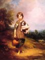 thumbnail Fille de ferme avec chien et pichet