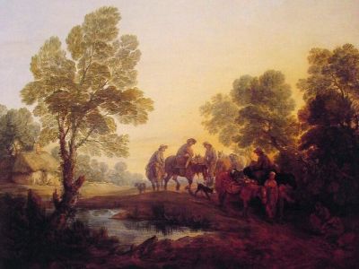 puzzle model Evening Landscape Peasants and Mounted Figures