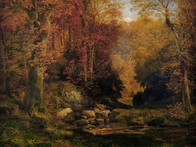puzzle model Woodland Interior With Rocky Stream