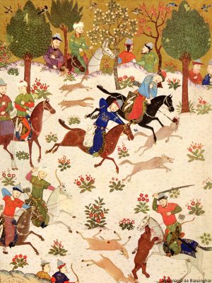 puzzle model Driving Hunting with Prince Baisongor Mirza 1 (miniature)