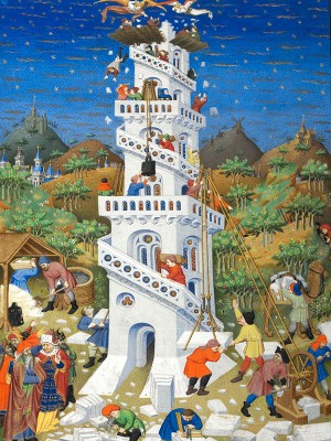 puzzle model The Tower of Babel, Book of Hours of the Duke of Bedford (miniature)