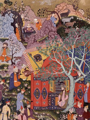 puzzle model Emperor Humayun (in a pink tunic) Receiving a Deputation (miniature)