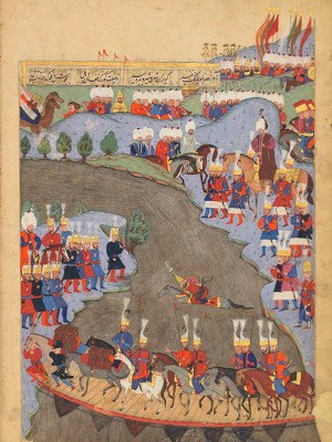 puzzle model Crossing the Bridge on the Drava (Ottoman miniature)