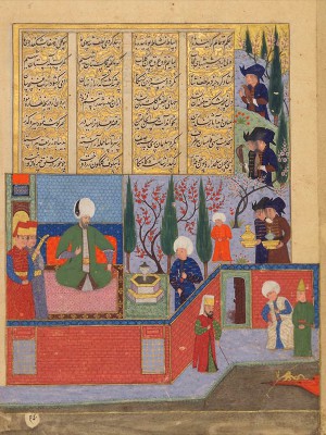 puzzle model Sultan Süleyman in a walled garden (Ottoman miniature)