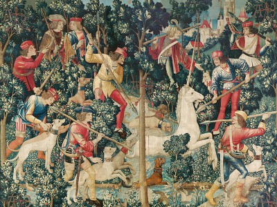 puzzle model The Hunt of the Unicorn 3. The Licorn is attacked (tapestry)