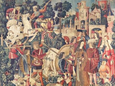 puzzle model La Chasse à la licorne 6. La licorne est amenée au château (tapisserie)