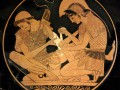 thumbnail Achilles bandages Patroclus hit by an arrow (red-figure cup)