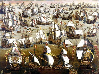 puzzle model Navires anglais et l'Armada espagnole, août 1588