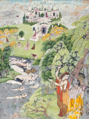 puzzle model Radha and Krishna in a Landscape