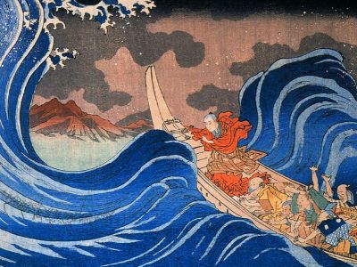 puzzle model In the Waves at Kakuda to Sado Island