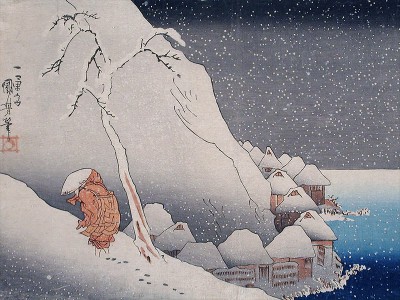 puzzle model The Monk Nichiren Walking in a Snowy Landscape, Sado Island