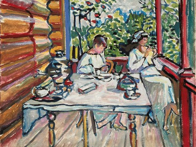 puzzle model Akhtyrka, Nina et Tatiana  in the Veranda