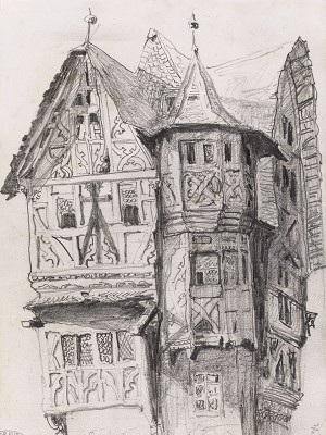 puzzle model Old House in Bacharach, city on the banks of the Rhine (Germany)