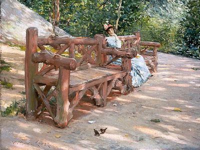 puzzle model Park Bench (aka An Idle Hour in the Park - Central Park)